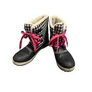 Khombu Telluraide Houndstooth Snow Boots, Size 9